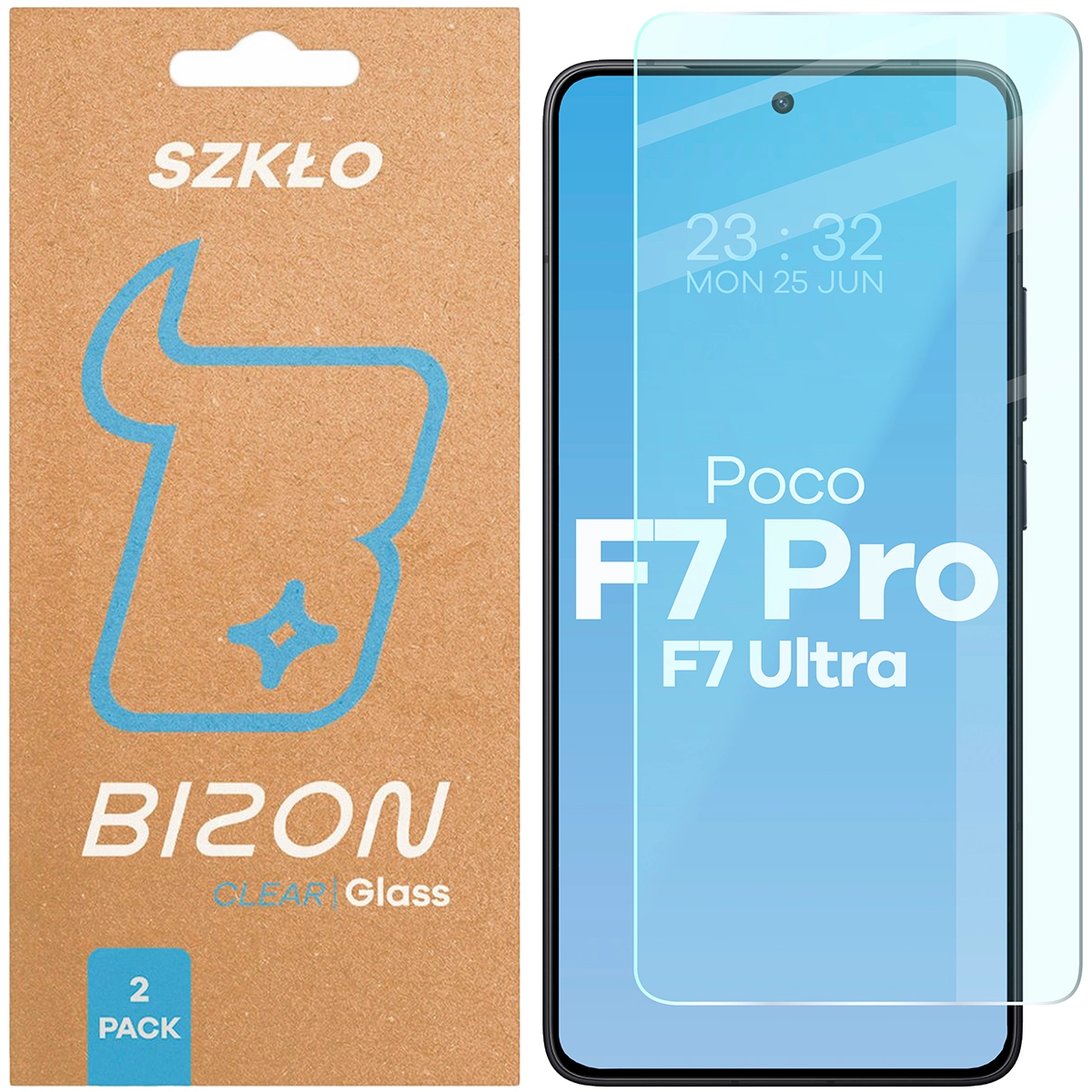 Szkło hartowane Bizon Glass Clear Duo do Xiaomi POCO F7 Pro / Xiaomi POCO F7 Ultra