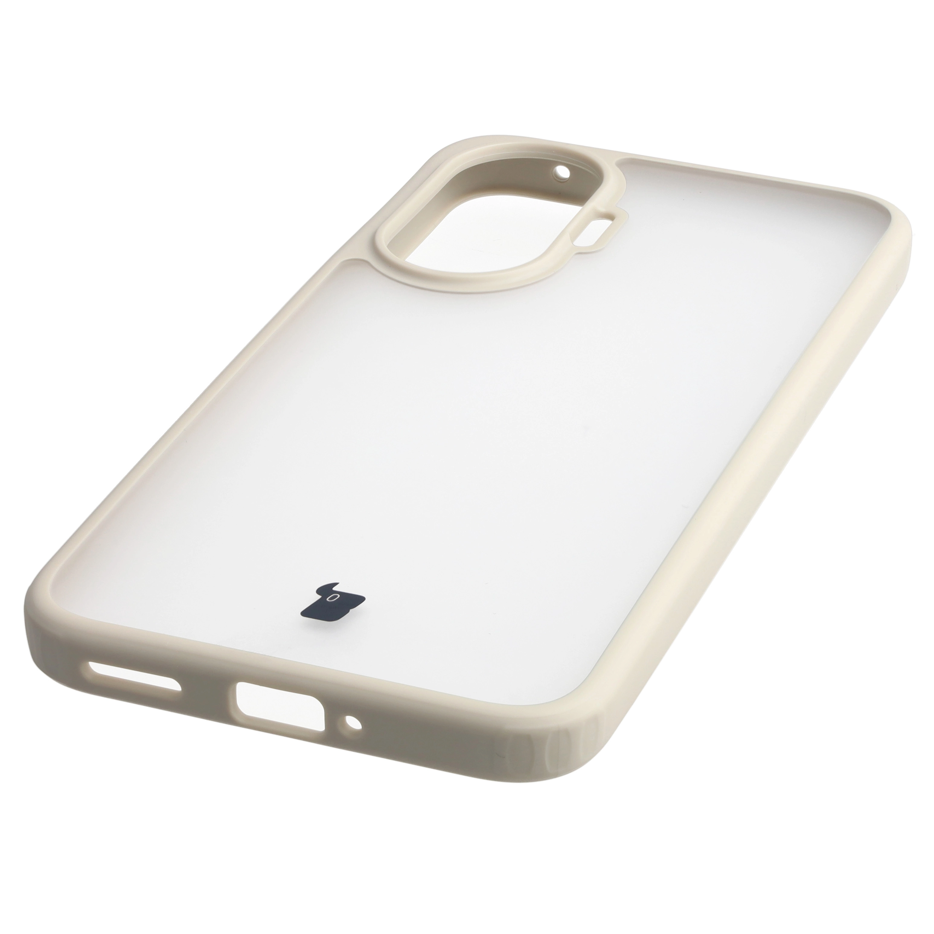 Zintegrowane przyciski, wycięcia i hybrydowy materiał w etui Bizon Case Angelo do Xiaomi POCO F7