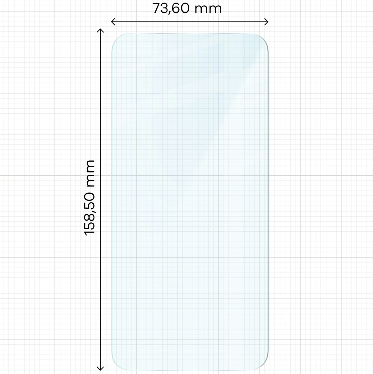 Miarka z wymiarami szkła hartowanego Bizon Glass Clear Duo do Xiaomi POCO F7