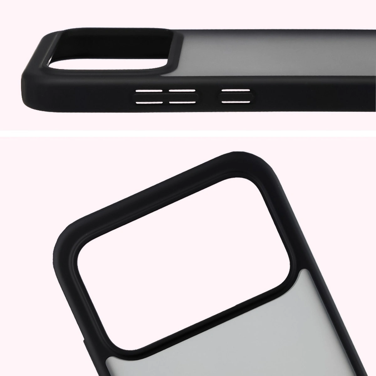 Pełne wycięcie i podwyższone krawędzie aparatu w etui Bizon Case Angelo do Xiaomi POCO F8 Pro