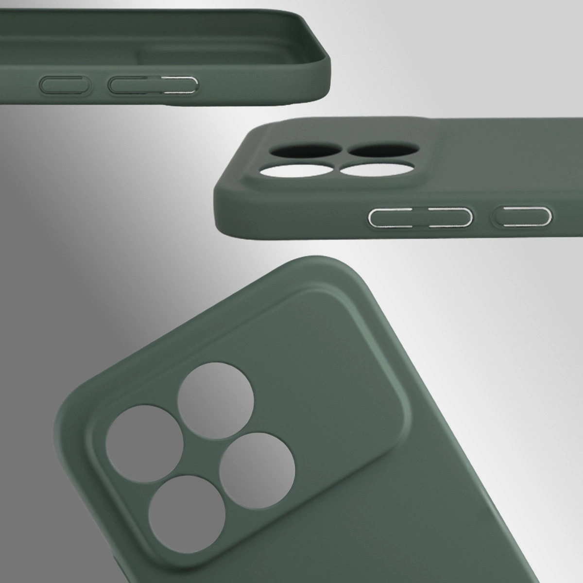 Dedykowane wycięcia i podwyższone krawędzie aparatu i ekranu w etui Bizon Case Łupka do Xiaomi POCO F8 Pro