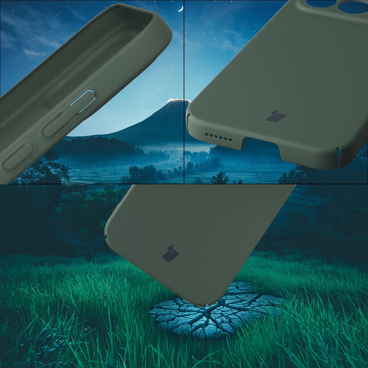 Zintegrowane osłony na przyciski, wycięcia i twardy materiał etui Bizon Case Łupka do Xiaomi POCO F8 Pro