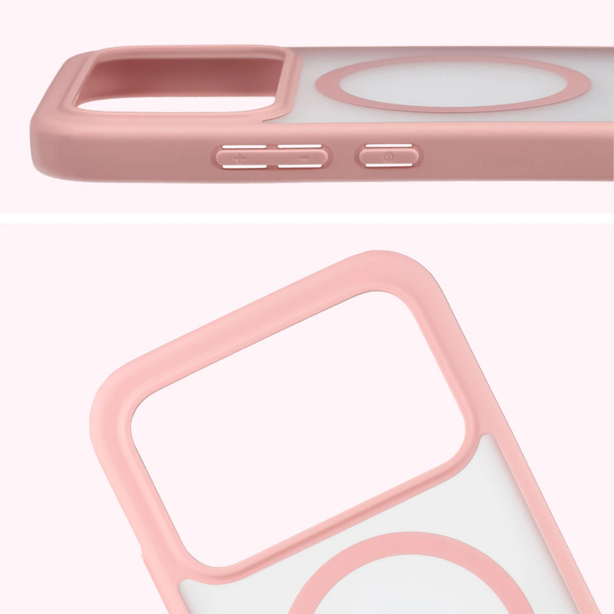 Pełne wycięcie i podwyższone krawędzie aparatu w etui Bizon Case MatteO do Xiaomi POCO F8 Pro