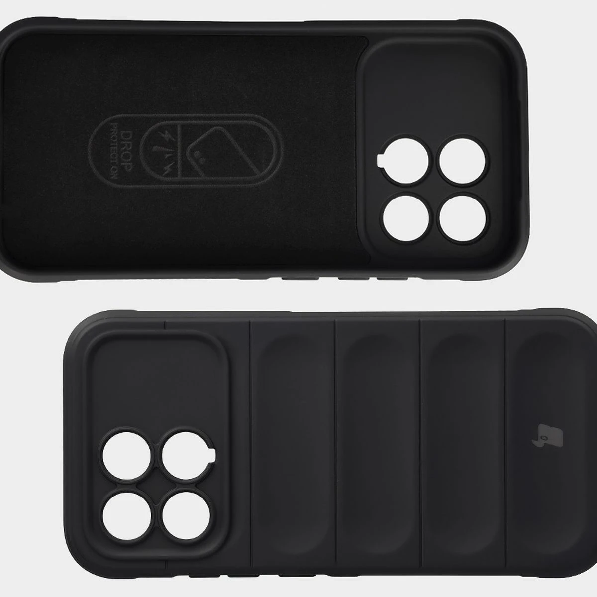 Wyściółka z mikrofibry, wyżłobienia na pleckach i wzmocnione narożniki w etui Bizon Case Tur do Xiaomi POCO F8 Pro