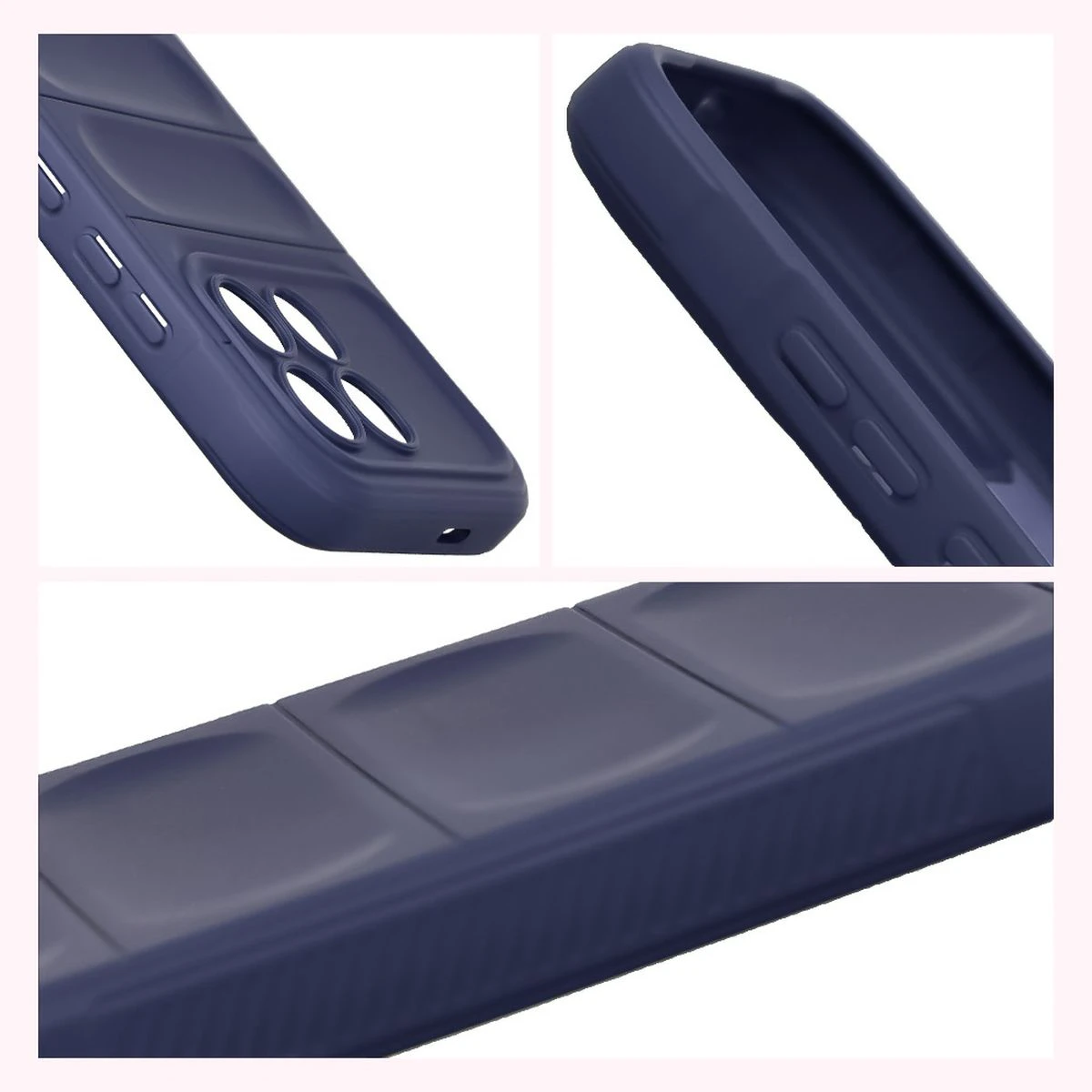 Teksturowane boki i podwyższone krawędzie ekranu i aparatu w etui Bizon Case Tur do Xiaomi POCO F8 Pro