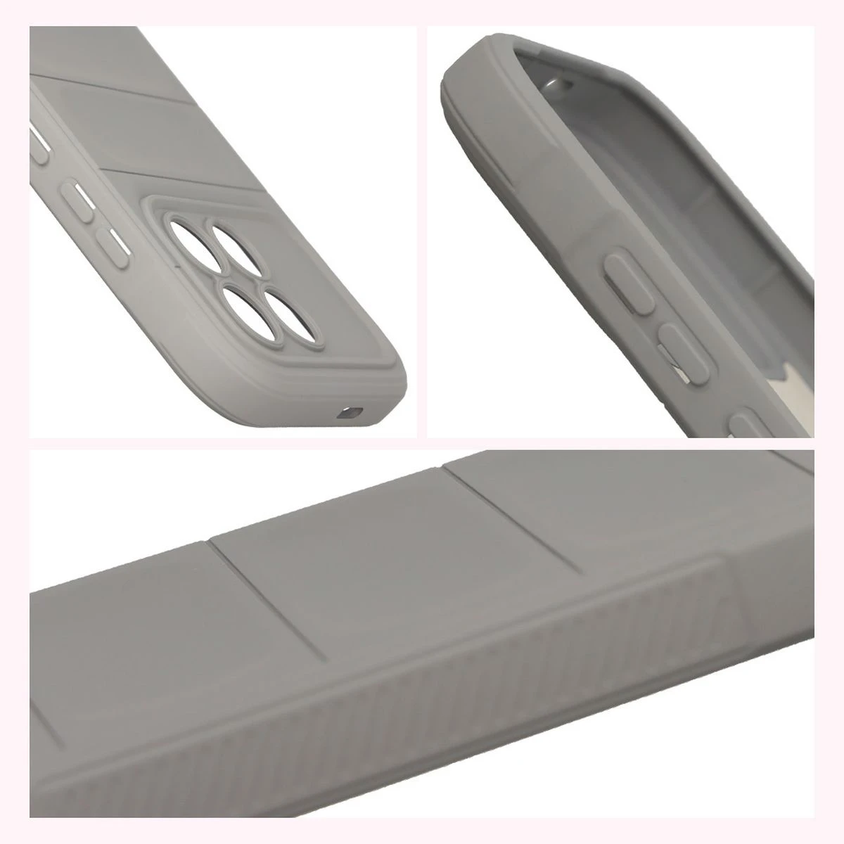 Teksturowane boki i podwyższone krawędzie ekranu i aparatu w etui Bizon Case Tur do Xiaomi POCO F8 Pro