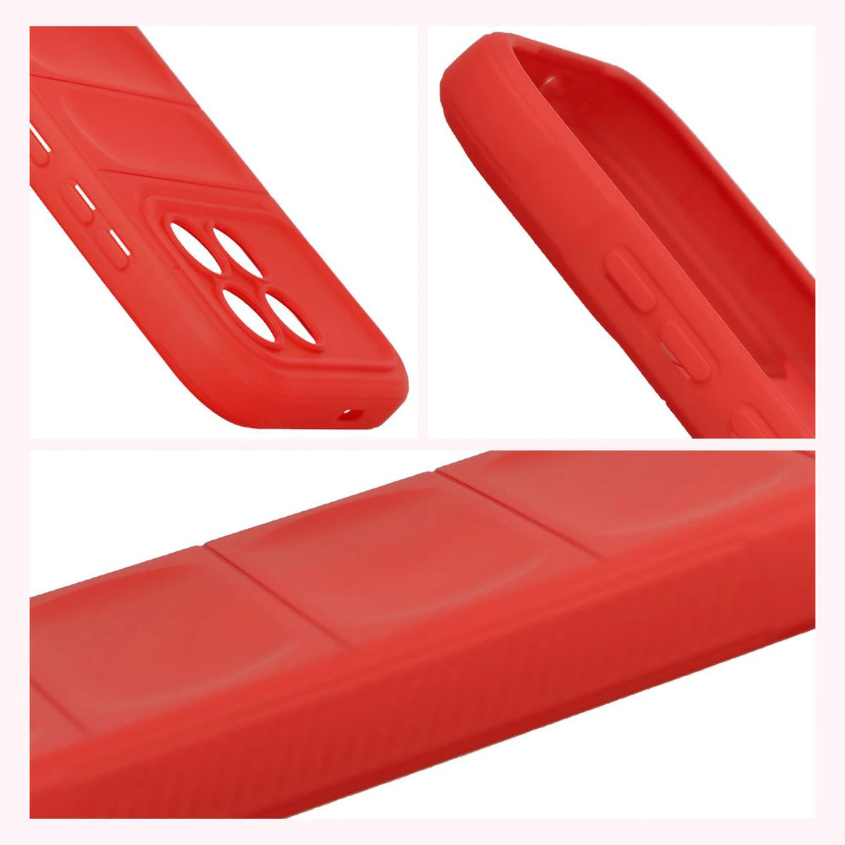 Teksturowane boki i podwyższone krawędzie ekranu i aparatu w etui Bizon Case Tur do Xiaomi POCO F8 Pro