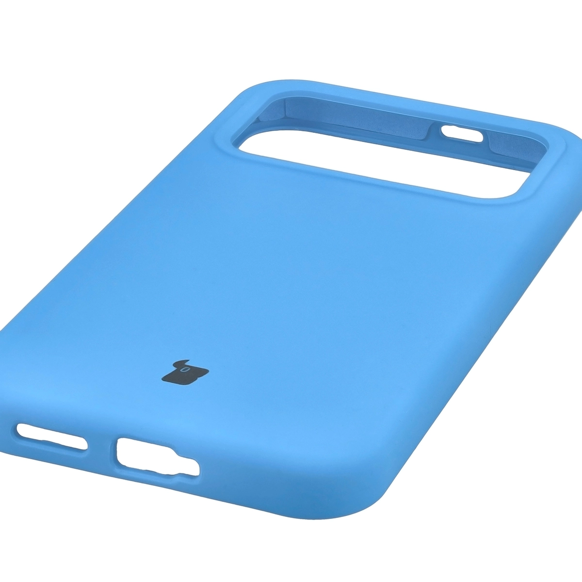 Zbliżenie na precyzyjne wycięcia i możliwość ładowania indukcyjnego w etui Bizon Soft Case do Xiaomi POCO F8 Pro