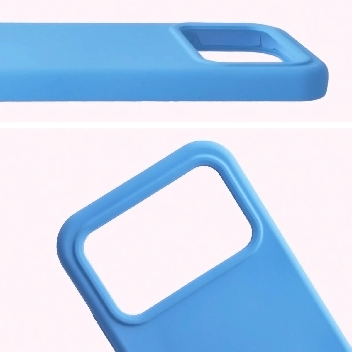 Zbliżenie na wycięcie na obiektywy w etui Bizon Soft Case do Xiaomi POCO F8 Pro