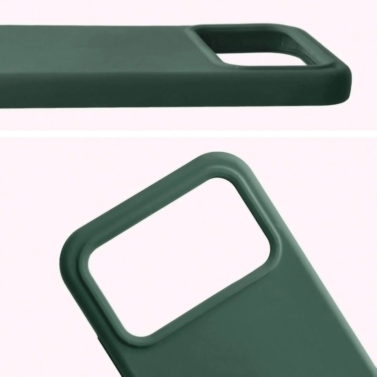 Zbliżenie na wycięcie na obiektywy w etui Bizon Soft Case do Xiaomi POCO F8 Pro