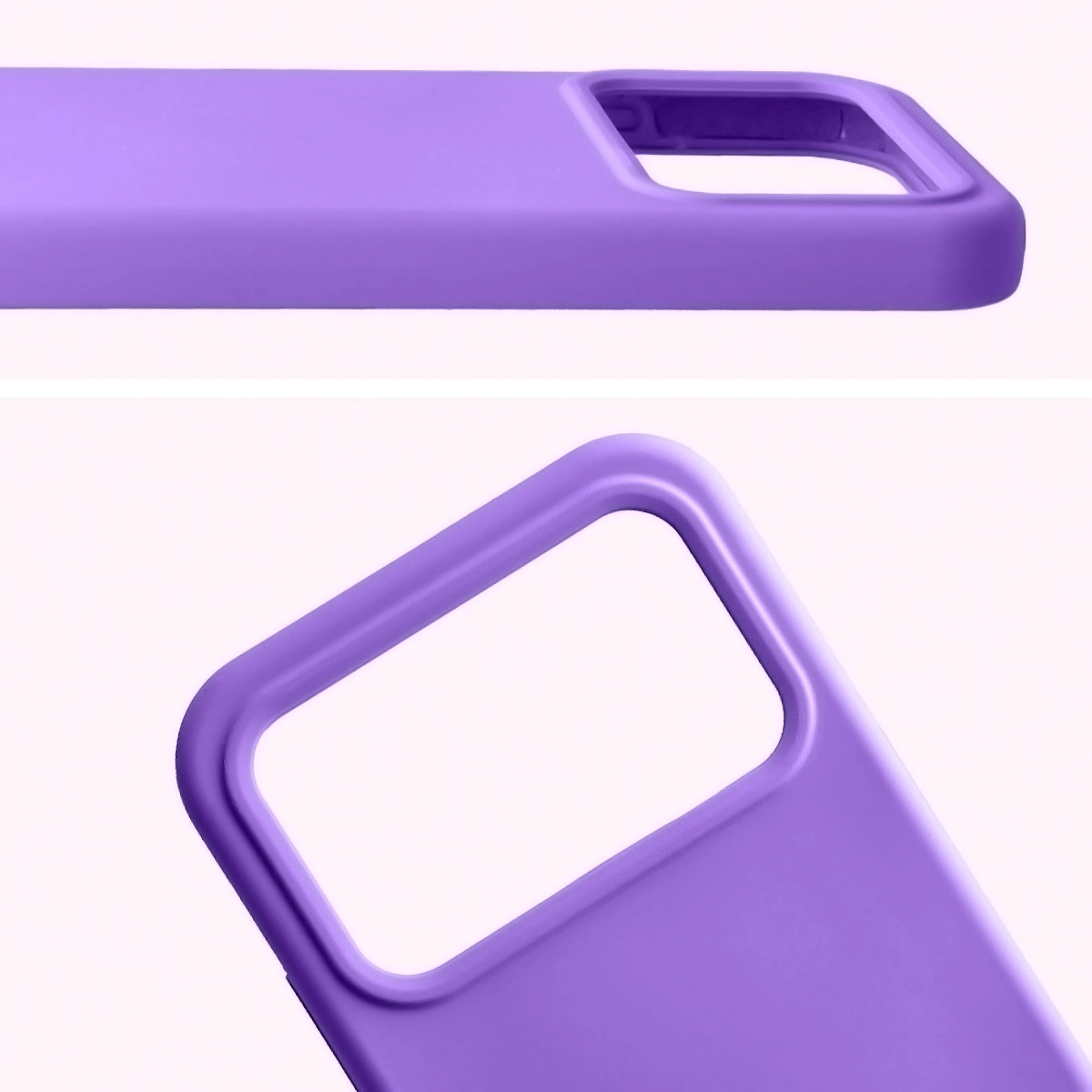 Zbliżenie na wycięcie na obiektywy w etui Bizon Soft Case do Xiaomi POCO F8 Pro