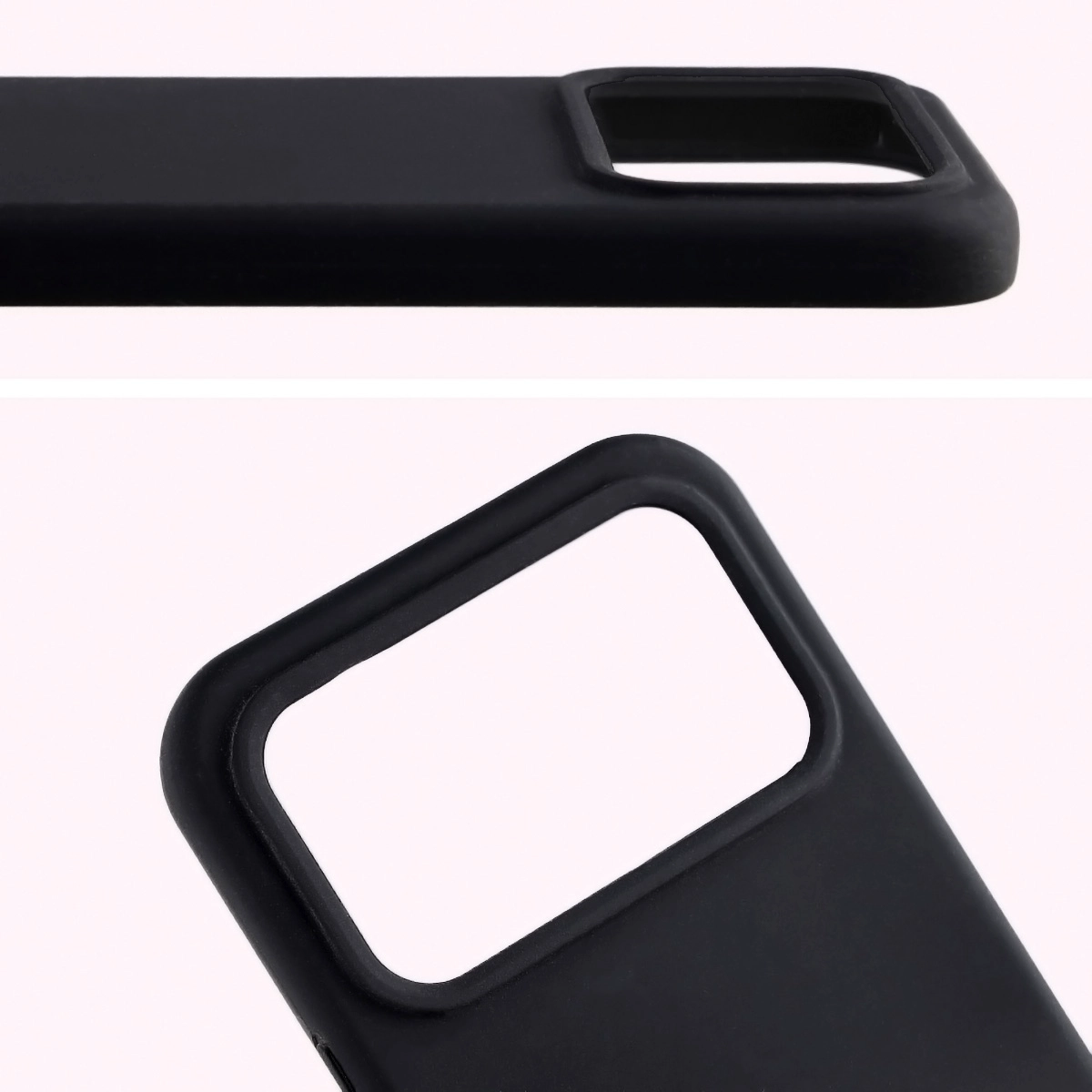 Zbliżenie na wycięcie na obiektywy w etui Bizon Soft Case do Xiaomi POCO F8 Ultra