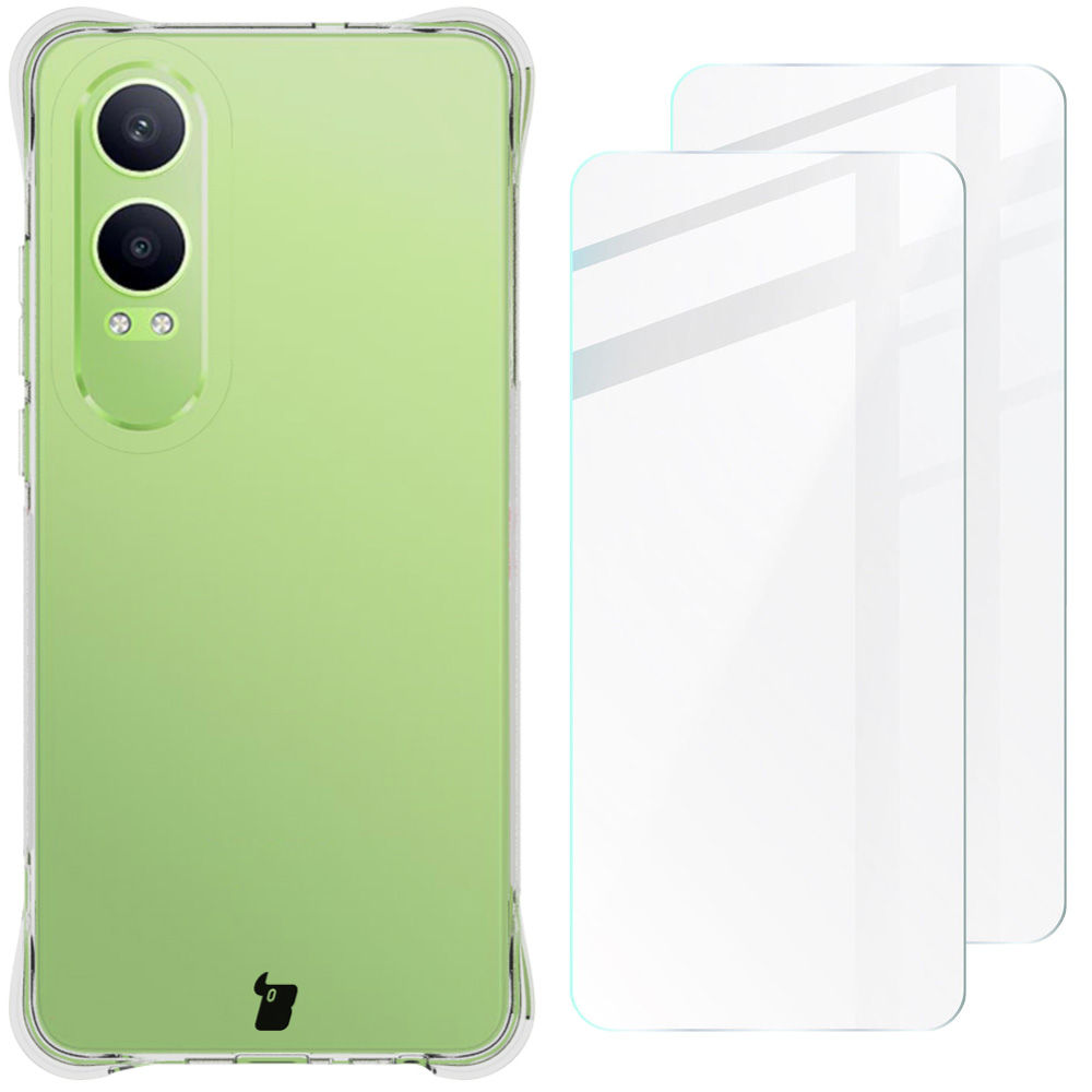 Etui Bizon Case Salpa + szkło hartowane Bizon Glass Clear 2 - 2 sztuki, OnePlus Nord CE4 Lite 5G