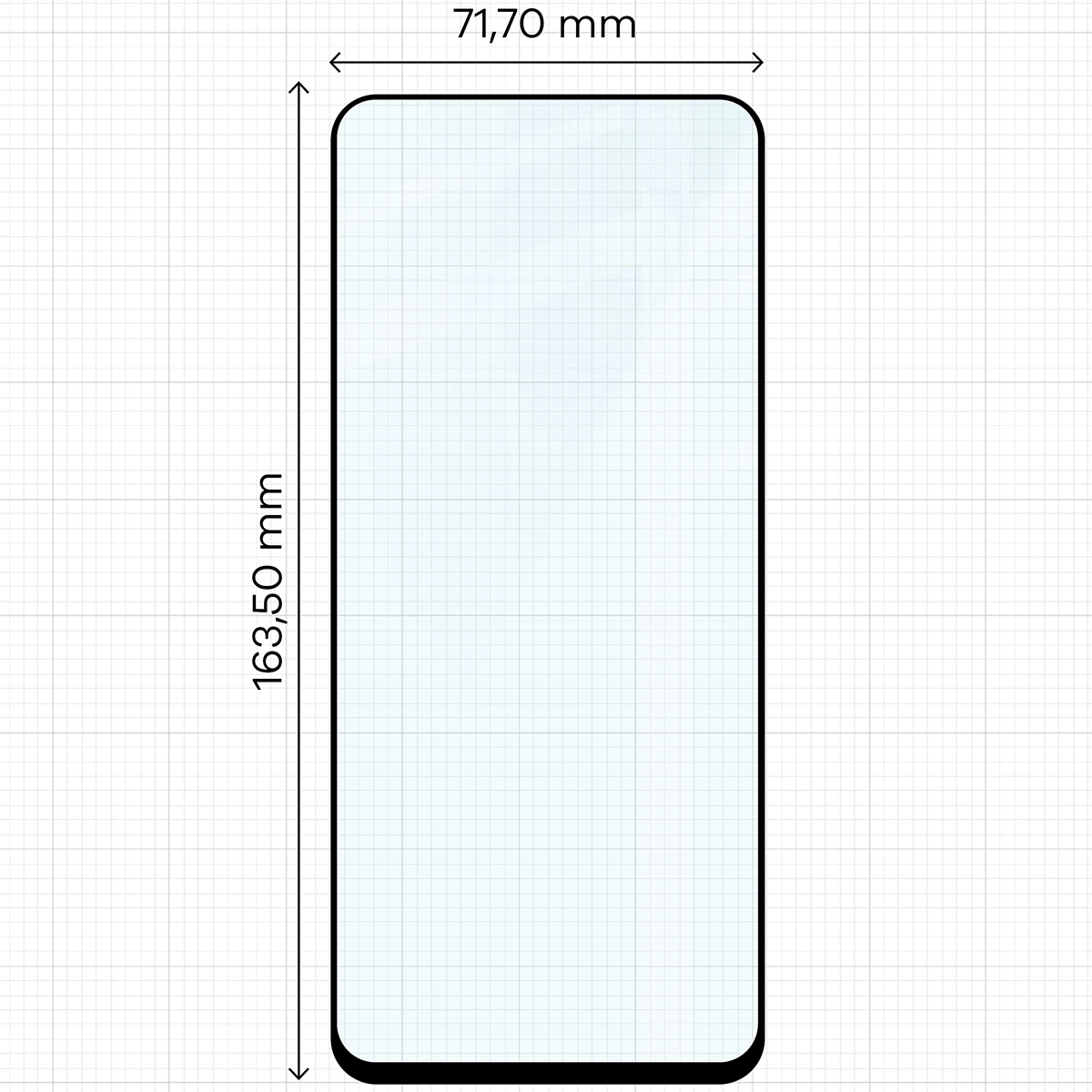 Wymiary szkła Bizon Glass Edge Duo do Xiaomi Redmi 13 4G