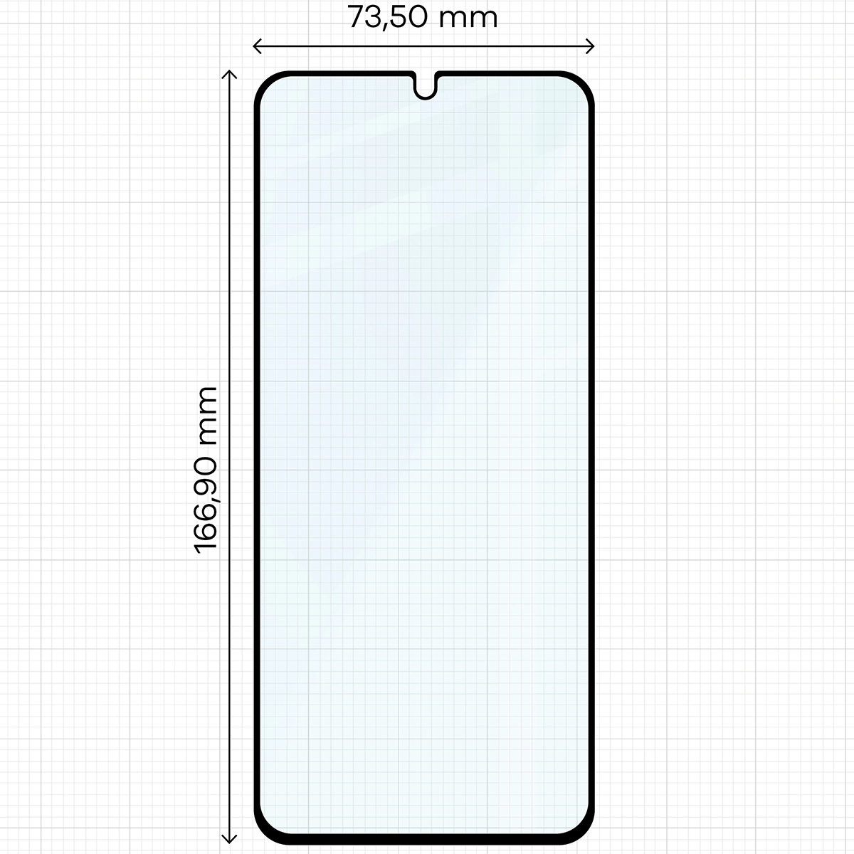 Wymiary szkła Bizon Glass Edge Duo do Xiaomi Redmi 14C 4G / Xiaomi POCO C75