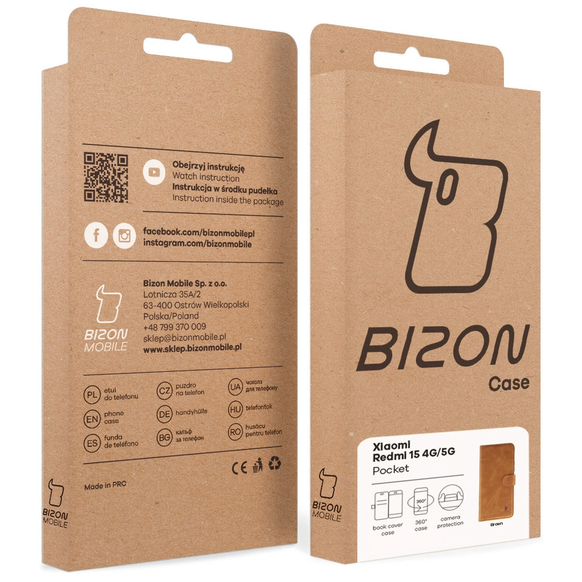 Kraftowe pudełko Bizon Case z dedykowaną etykietą do Xiaomi Redmi 15 4G / 5G