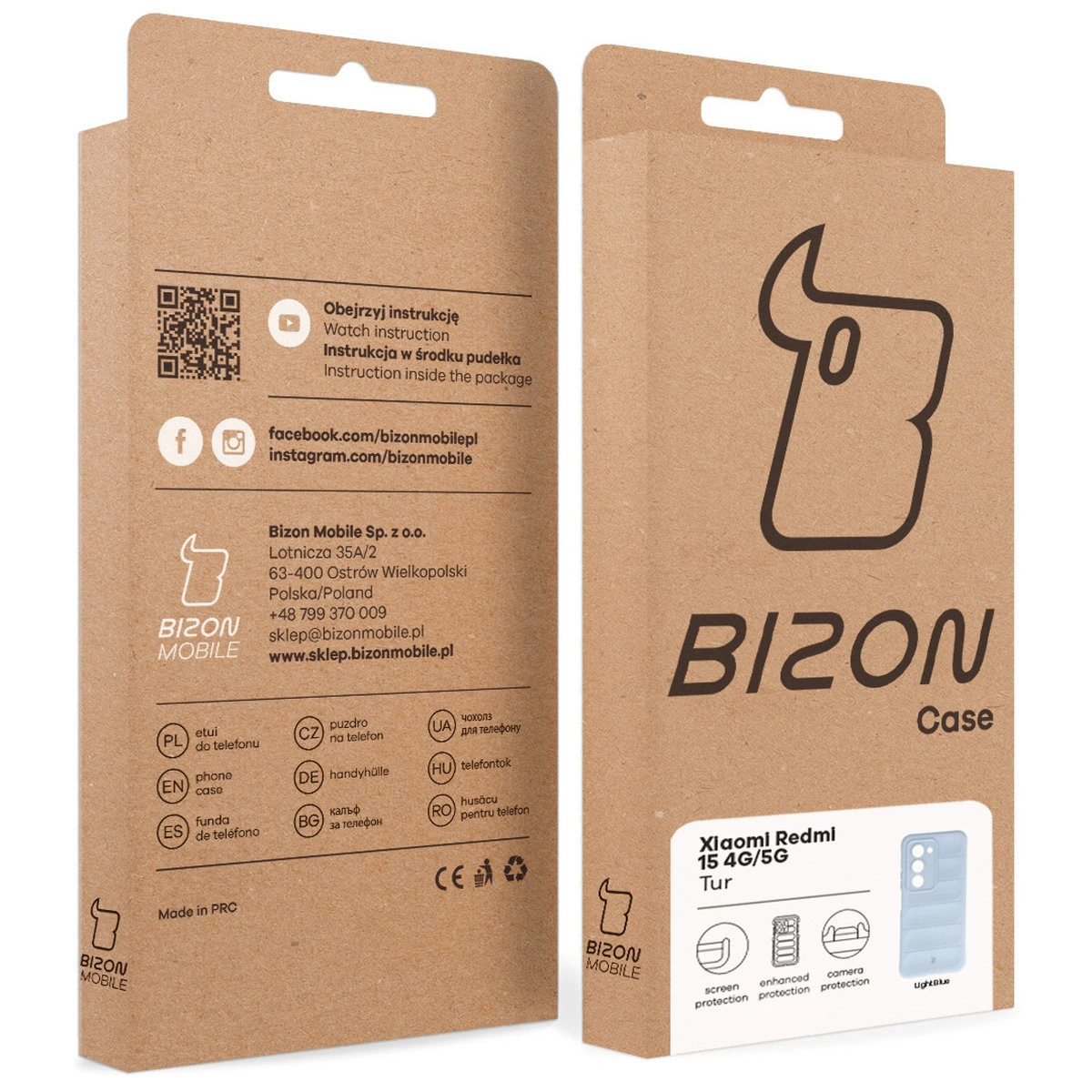 Kraftowe pudełko Bizon Case z dedykowaną etykietą do Xiaomi Redmi 15 4G / 5G