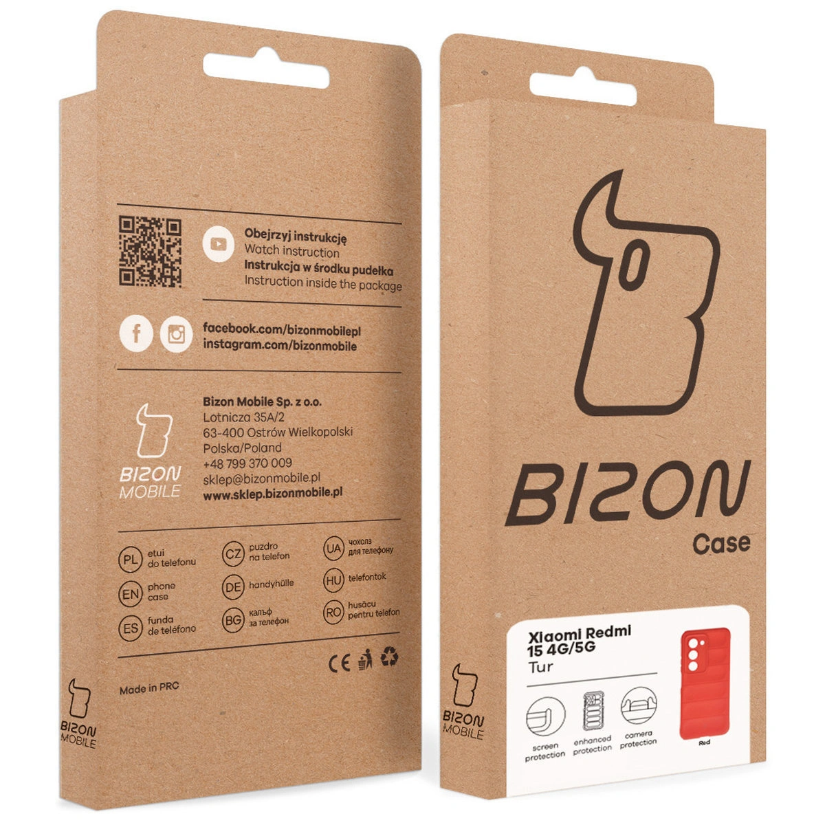 Kraftowe pudełko Bizon Case z dedykowaną etykietą do Xiaomi Redmi 15 4G / 5G