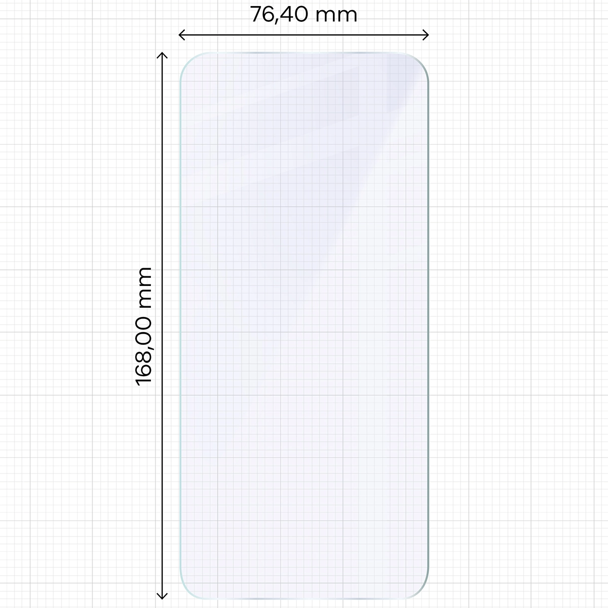 Miarka z wymiarami szkła hybrydowego Bizon Glass Mule do Xiaomi Redmi 15C 5G