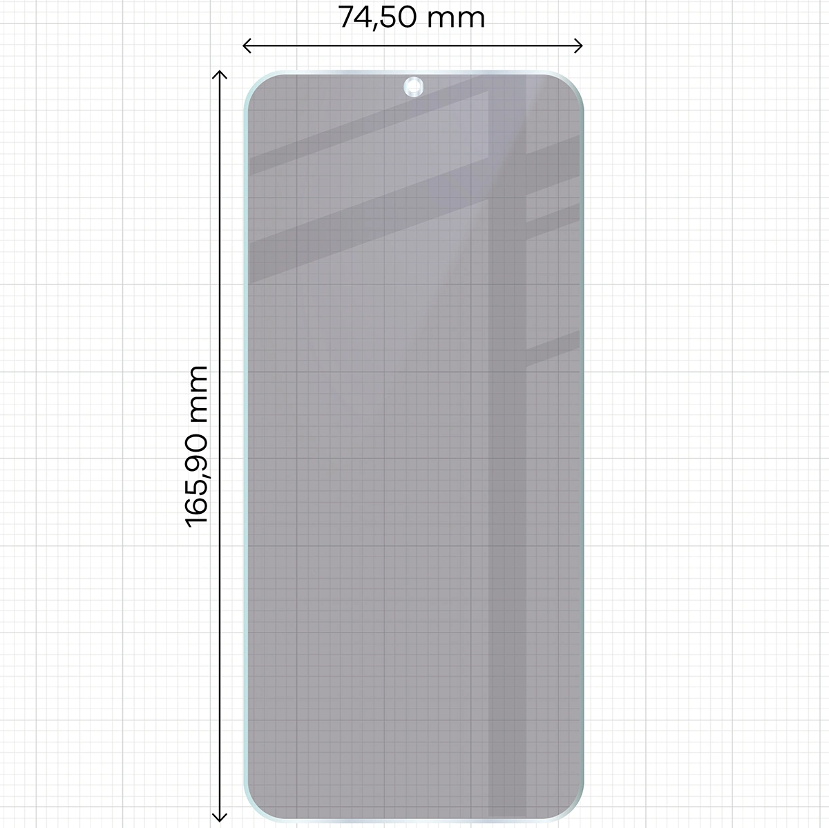 Wymiary szkła Bizon Glass Mule Shadow do Xiaomi Redmi 15C 4G