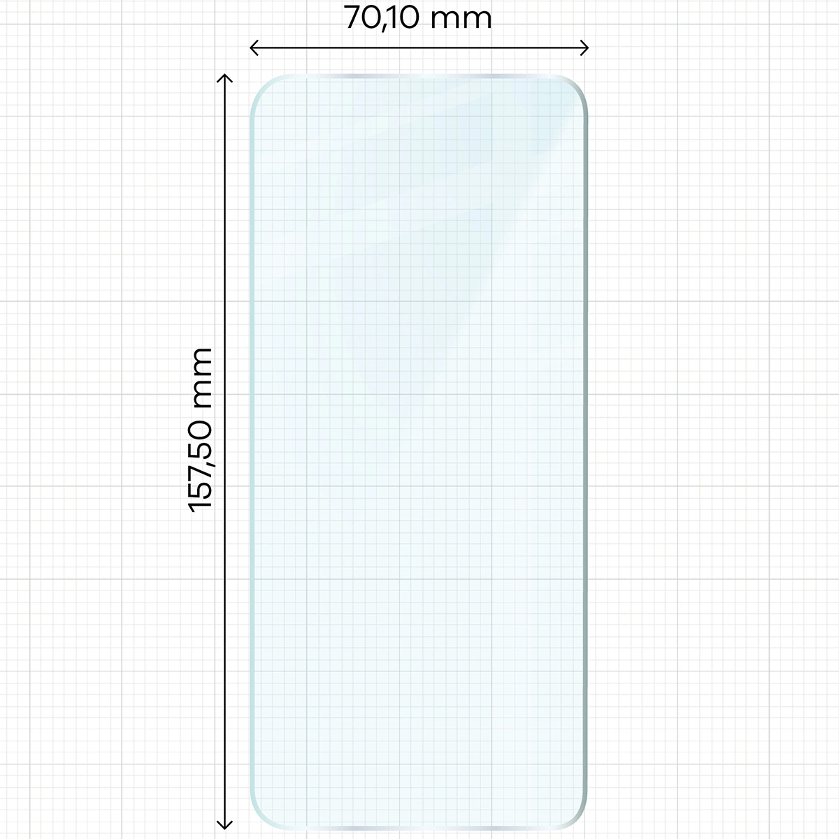 Miarka z wymiarami szkła hartowanego Bizon Glass Clear Duo do Xiaomi Redmi Note 10 Pro
