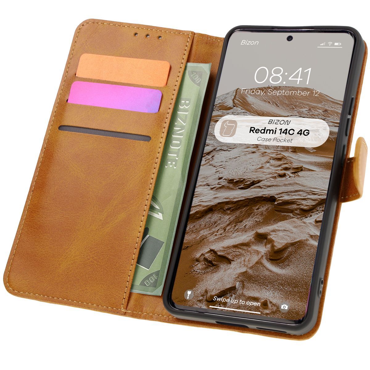 Etui z klapką Bizon Case Pocket do Xiaomi Redmi Note 14 4G