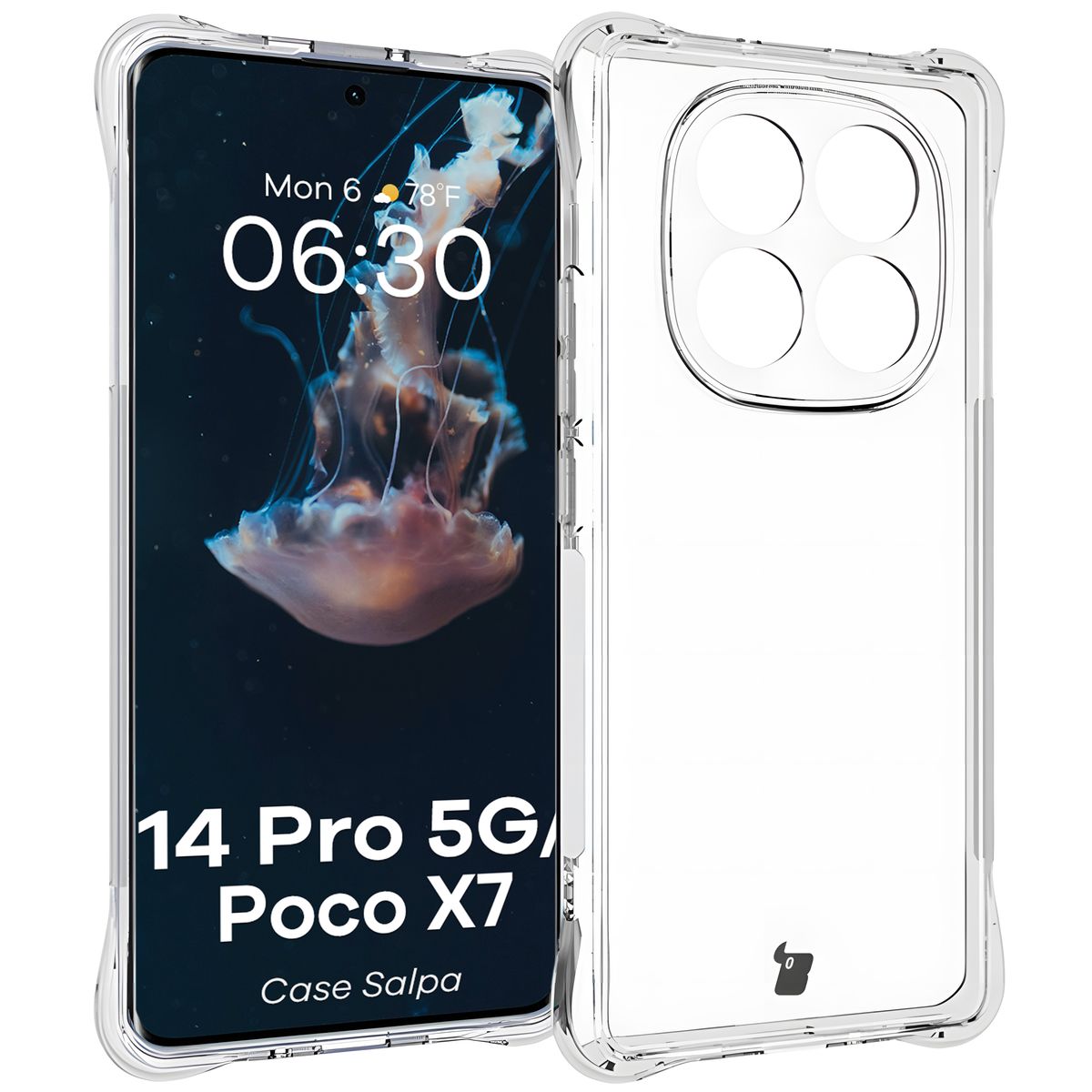 Etui transparent Bizon Case Salpa pentru Xiaomi Redmi Note 14 Pro 5G / Xiaomi Poco X7