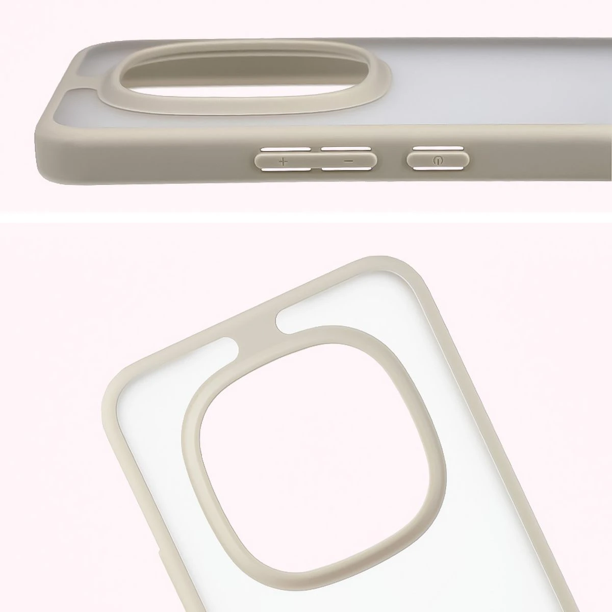 Pełne wycięcie i podwyższone krawędzie aparatu w etui Bizon Case Angelo do Xiaomi Redmi Note 15 Pro Plus 5G / POCO M8 Pro 5G