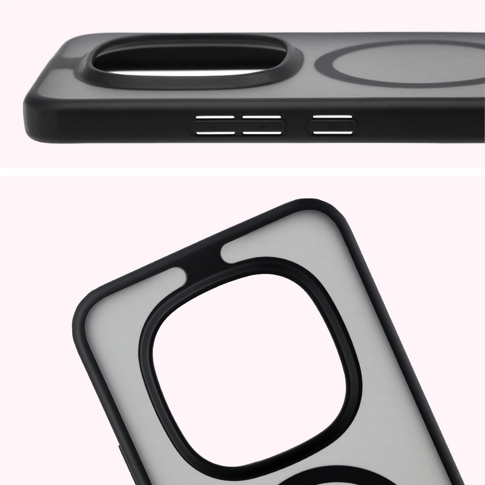 Pełne wycięcie i podwyższone krawędzie aparatu w etui Bizon Case MatteO do Xiaomi Redmi Note 15 Pro Plus 5G