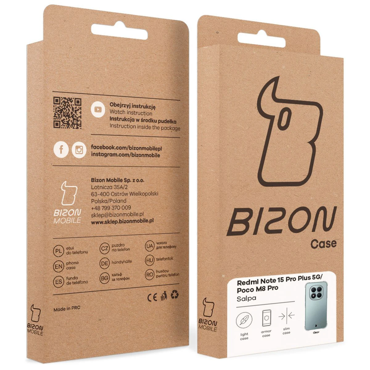 Kraftowe pudełko Bizon Case z dedykowaną etykietą