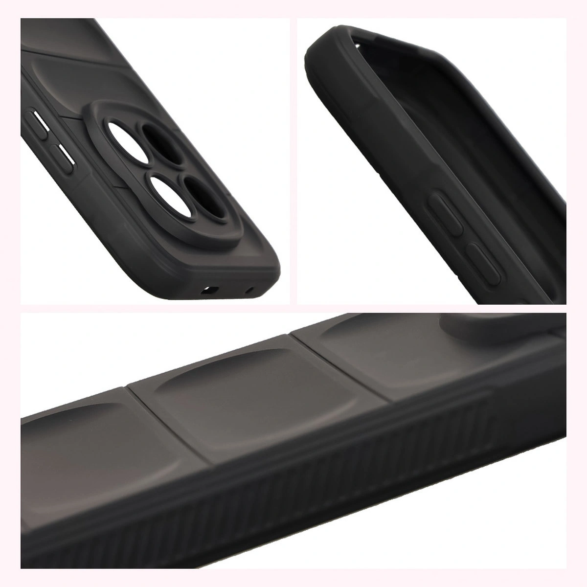 Teksturowane boki i podwyższone krawędzie ekranu i aparatu w etui Bizon Case Tur do Xiaomi Redmi Note 15 Pro Plus 5G / POCO M8 Pro 5G