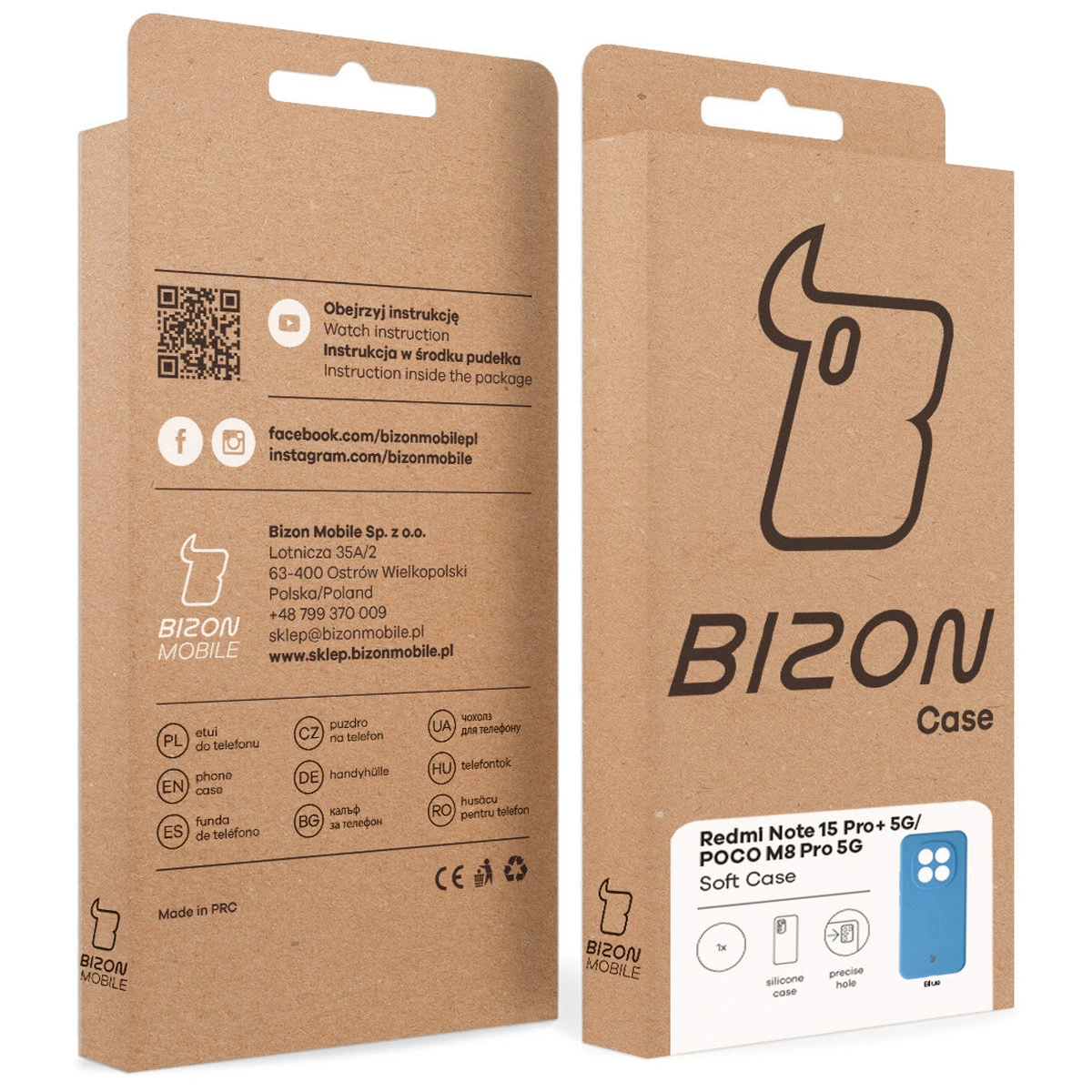 Kraftowe pudełko Bizon Case z dedykowaną etykietą do Xiaomi Redmi Note 15 Pro Plus 5G / POCO M8 Pro 5G