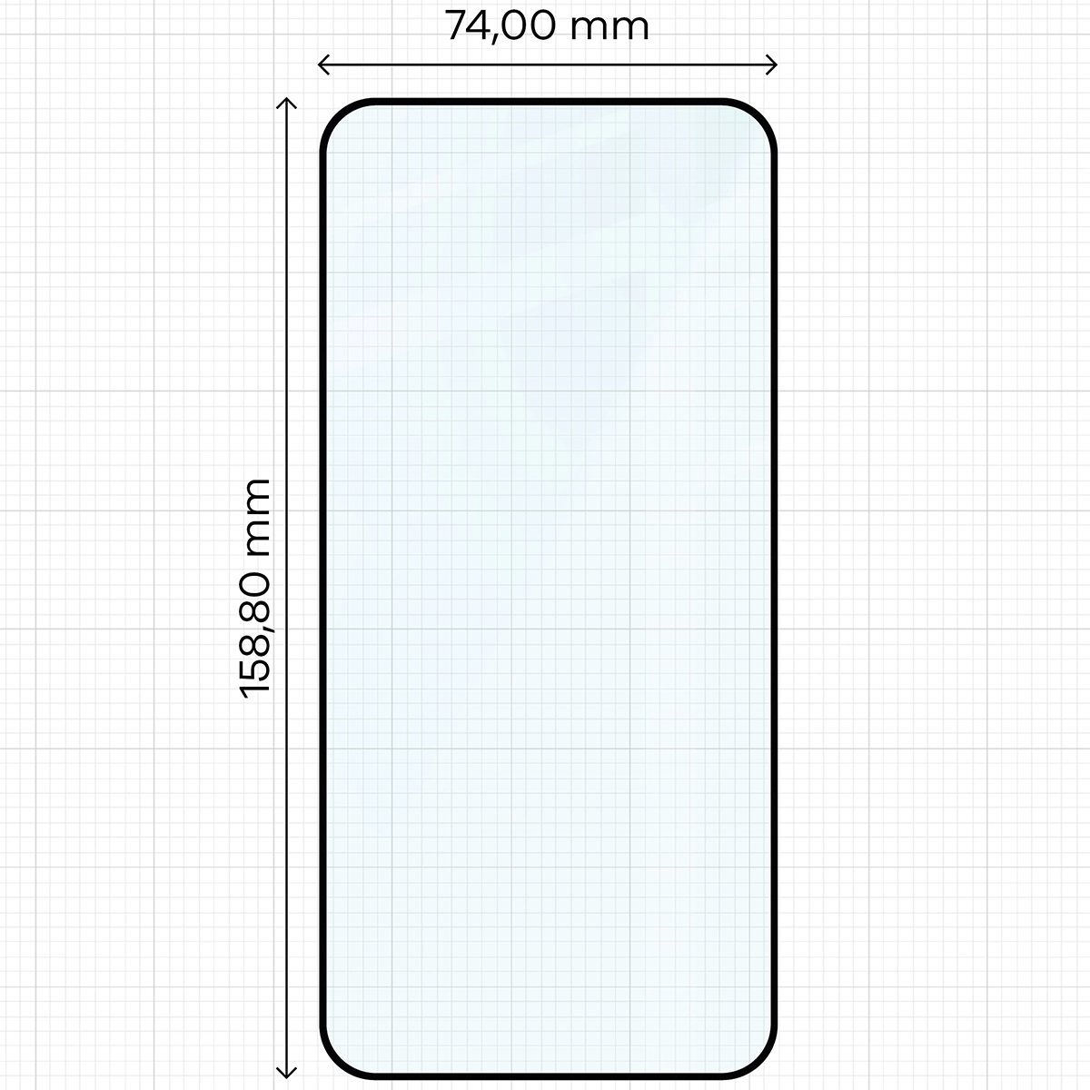 Wymiary szkła Bizon Glass Edge 2 do Xiaomi Redmi Note 15 Pro 4G