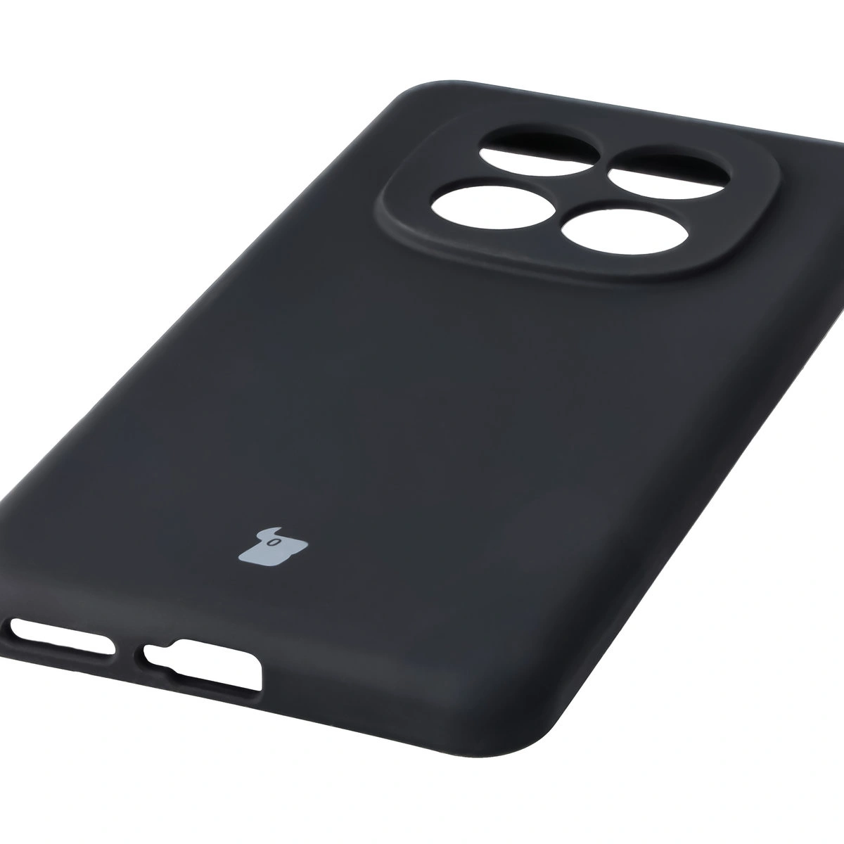 Zbliżenie na precyzyjne wycięcia i możliwość ładowania indukcyjnego w etui Bizon Soft Case do Xiaomi Redmi Note 15 Pro 4G