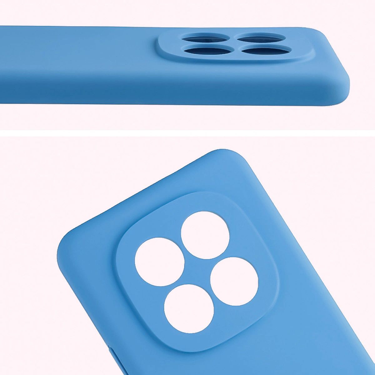 Zbliżenie na wycięcia na obiektywy w etui Bizon Soft Case do Xiaomi Redmi Note 15 Pro 4G