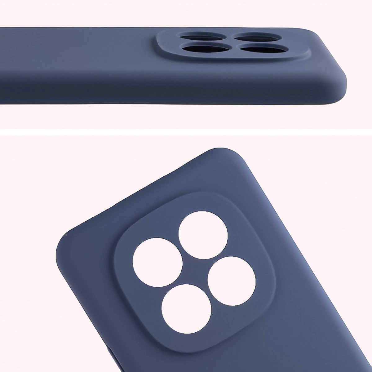 Zbliżenie na wycięcia na obiektywy w etui Bizon Soft Case do Xiaomi Redmi Note 15 Pro 4G