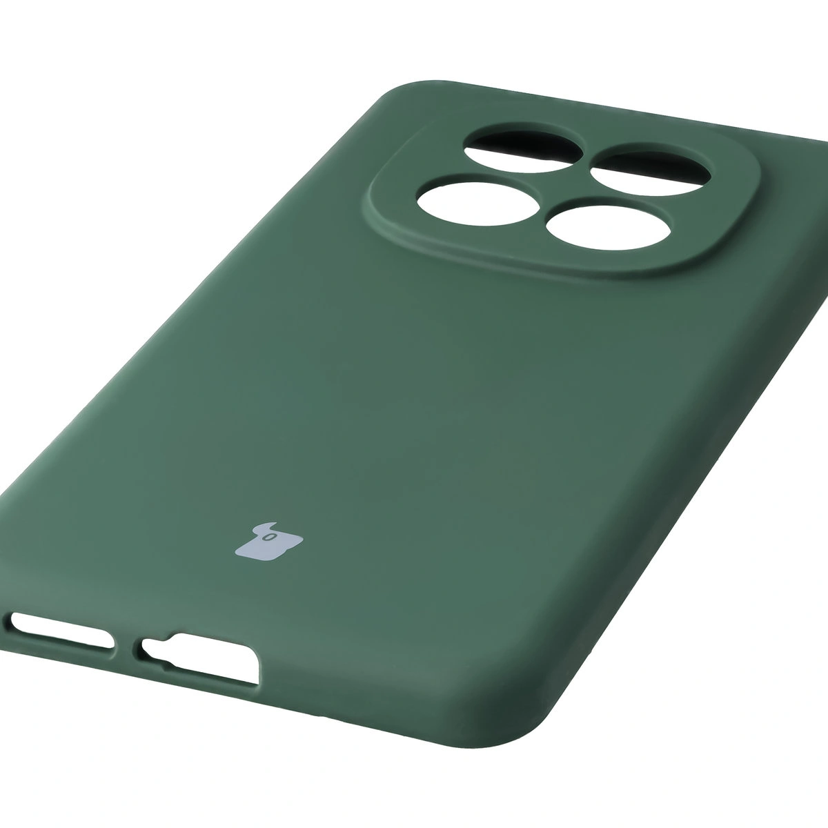 Zbliżenie na precyzyjne wycięcia i możliwość ładowania indukcyjnego w etui Bizon Soft Case do Xiaomi Redmi Note 15 Pro 4G