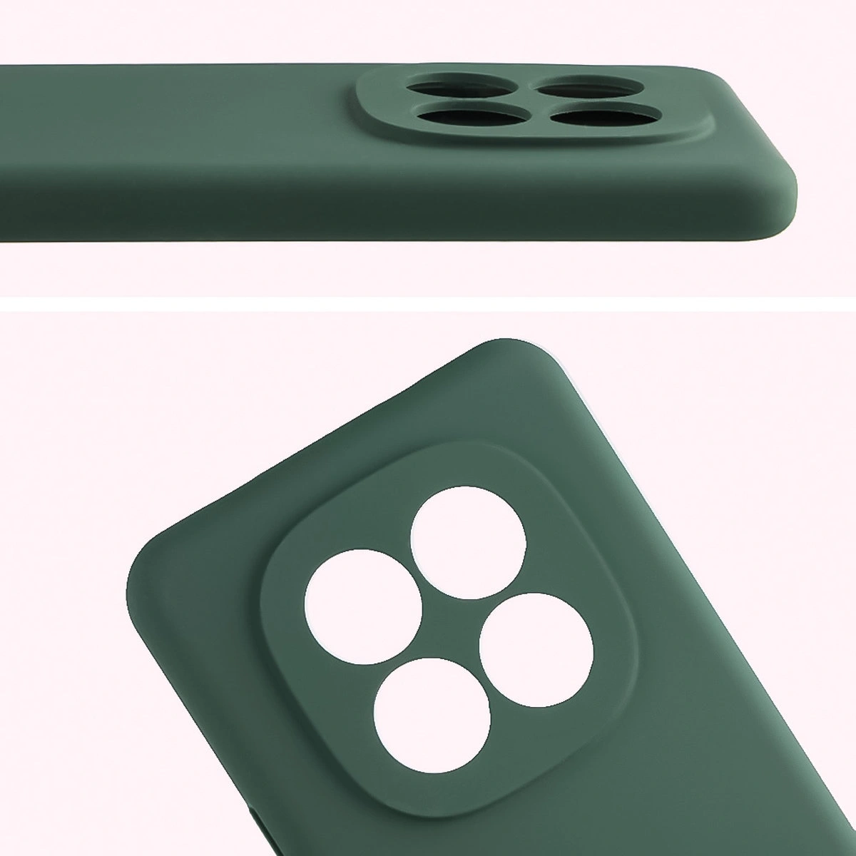 Zbliżenie na wycięcia na obiektywy w etui Bizon Soft Case do Xiaomi Redmi Note 15 Pro 4G