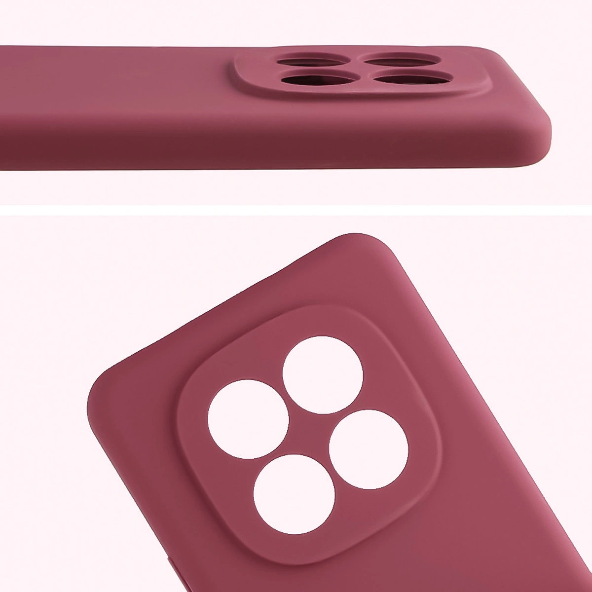 Zbliżenie na wycięcia na obiektywy w etui Bizon Soft Case do Xiaomi Redmi Note 15 Pro 4G