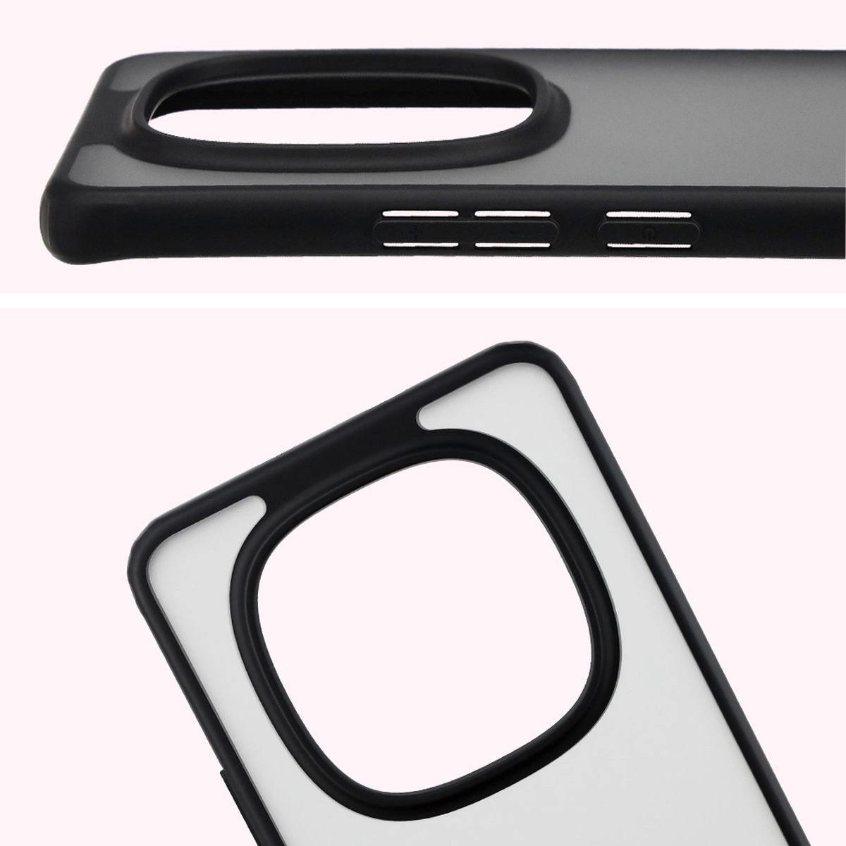 Pełne wycięcie i podwyższone krawędzie aparatu w etui Bizon Case Angelo do Xiaomi Redmi Note 15 / Xiaomi POCO M8 5G