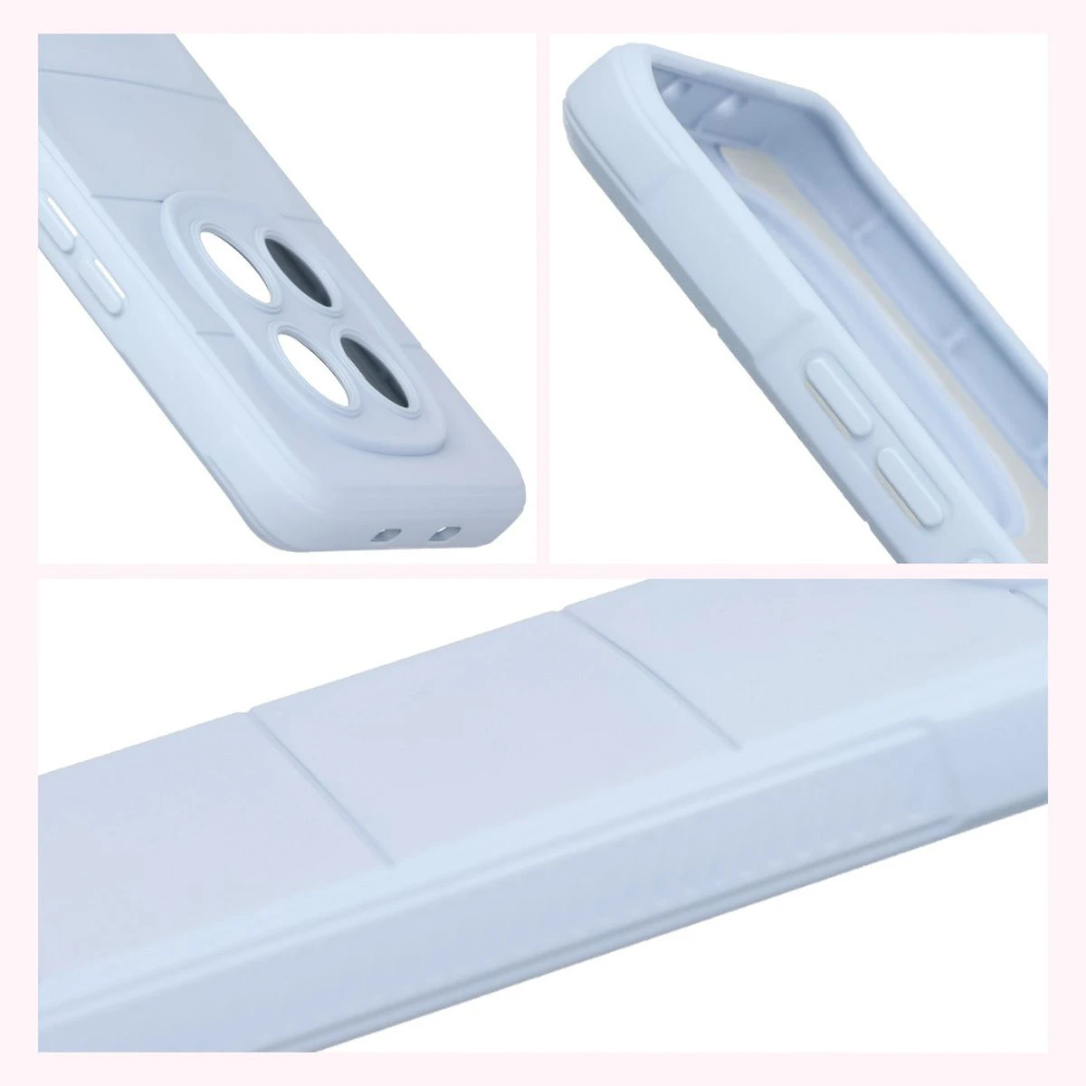 Teksturowane boki i podwyższone krawędzie ekranu i aparatu w etui Bizon Case Tur do Xiaomi Redmi Note 15 4G