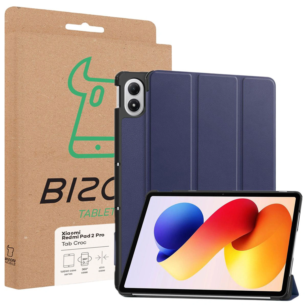 Przód pudełka Bizon Case z dedykowaną etykietą do Xiaomi Redmi Pad 2 Pro