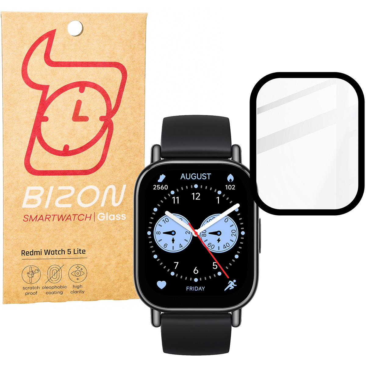 Szkło hybrydowe na smartwatch Bizon Glass Watch Edge dla Xiaomi Redmi Watch 5 Lite