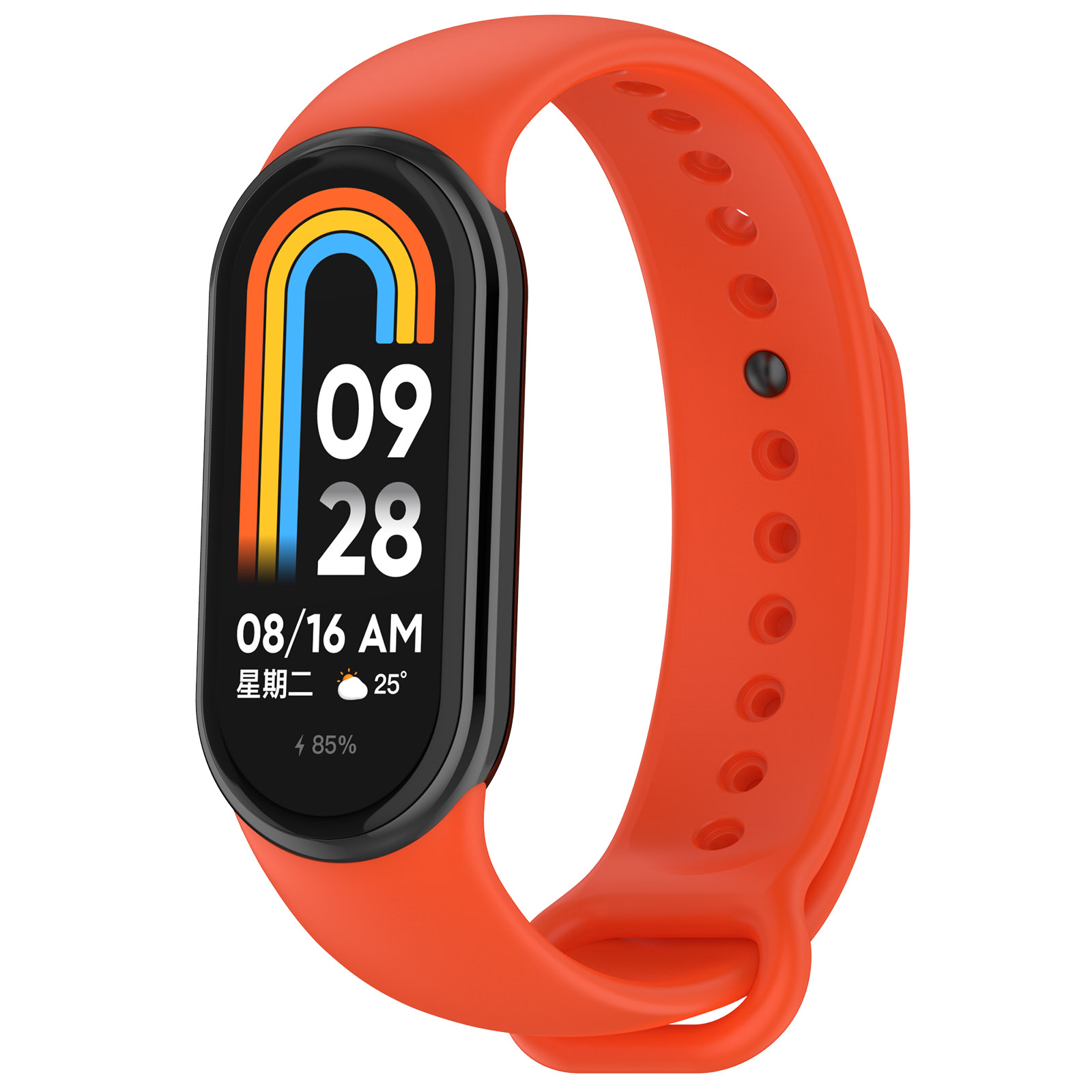 Silikonowy pasek Bizon Strap Watch Silicone do Xiaomi Smart Band 9 / 9 NFC / 8, pomarańczowy