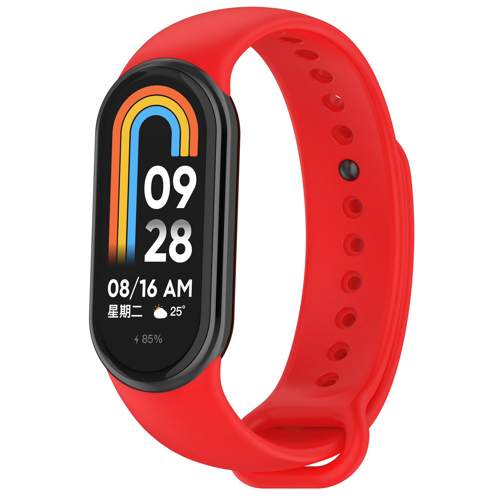 Silikonowy pasek Bizon Strap Watch Silicone do Xiaomi Smart Band 9 / 9 NFC / 8, czerwony