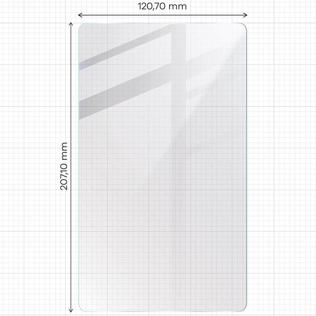 Ukazanie wymiarów szkła