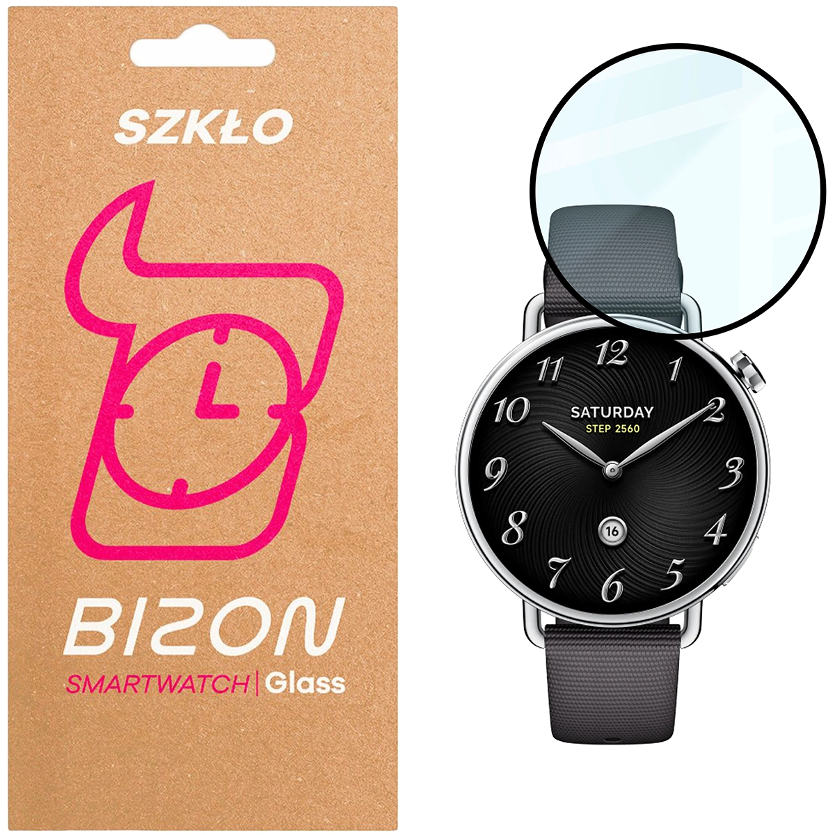 Szkło hybrydowe na smartwatch Bizon Glass Watch Edge dla Xiaomi Watch S4 41 mm