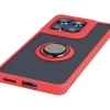 Etui z uchwytem na palec Bizon Case Hybrid Ring do Google Pixel 10 / 10 Pro, przydymione z czerwoną ramką