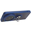 Etui z uchwytem na palec Bizon Case Hybrid Ring do Xiaomi 14 Ultra, przydymione z granatową ramką