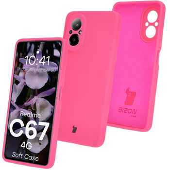 Silikonowe etui Bizon Soft Case do Realme C67 4G, neonowo-różowe
